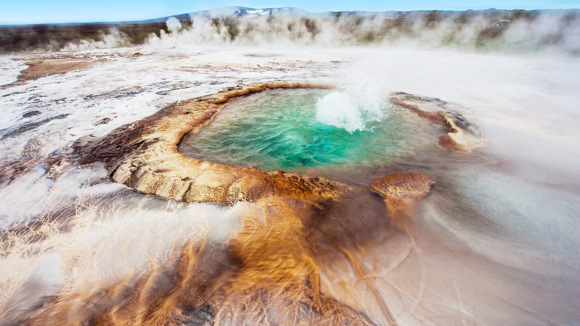 Pool with boiling geothermal water at Hveravellir is actually in the heart of Iceland.